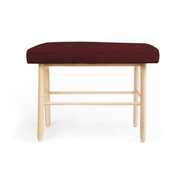 Taburet tapițat din lemn de pin și catifea velvet atelier, maro