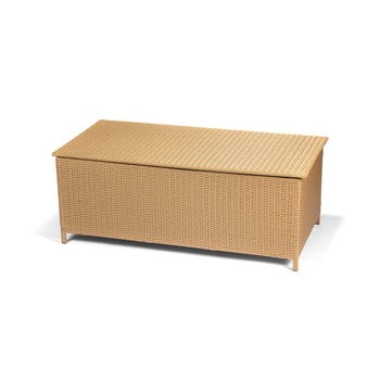 Ladă de depozitare din ratan pentru grădină timpana space, 153 x 78 cm, maro cappuccino