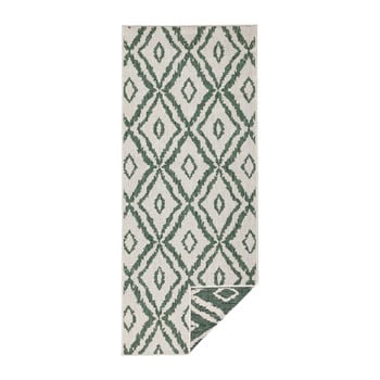 Covor reversibil bougari rio, 80 x 350 cm, verde - alb