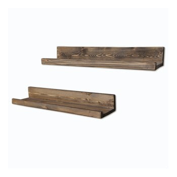 Set 2 rafturi din lemn pentru perete simple