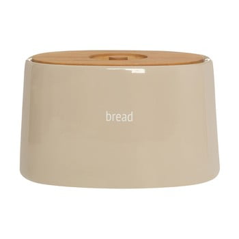 Recipient pentru pâine cu capac din lemn de bambus premier housewares fletcher, 7,7 l, crem