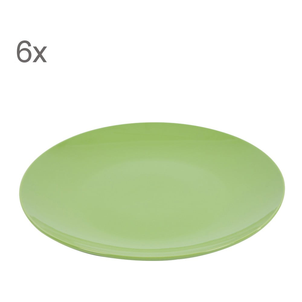 Sada 6 talířů Kaleidos 27 cm, zelená