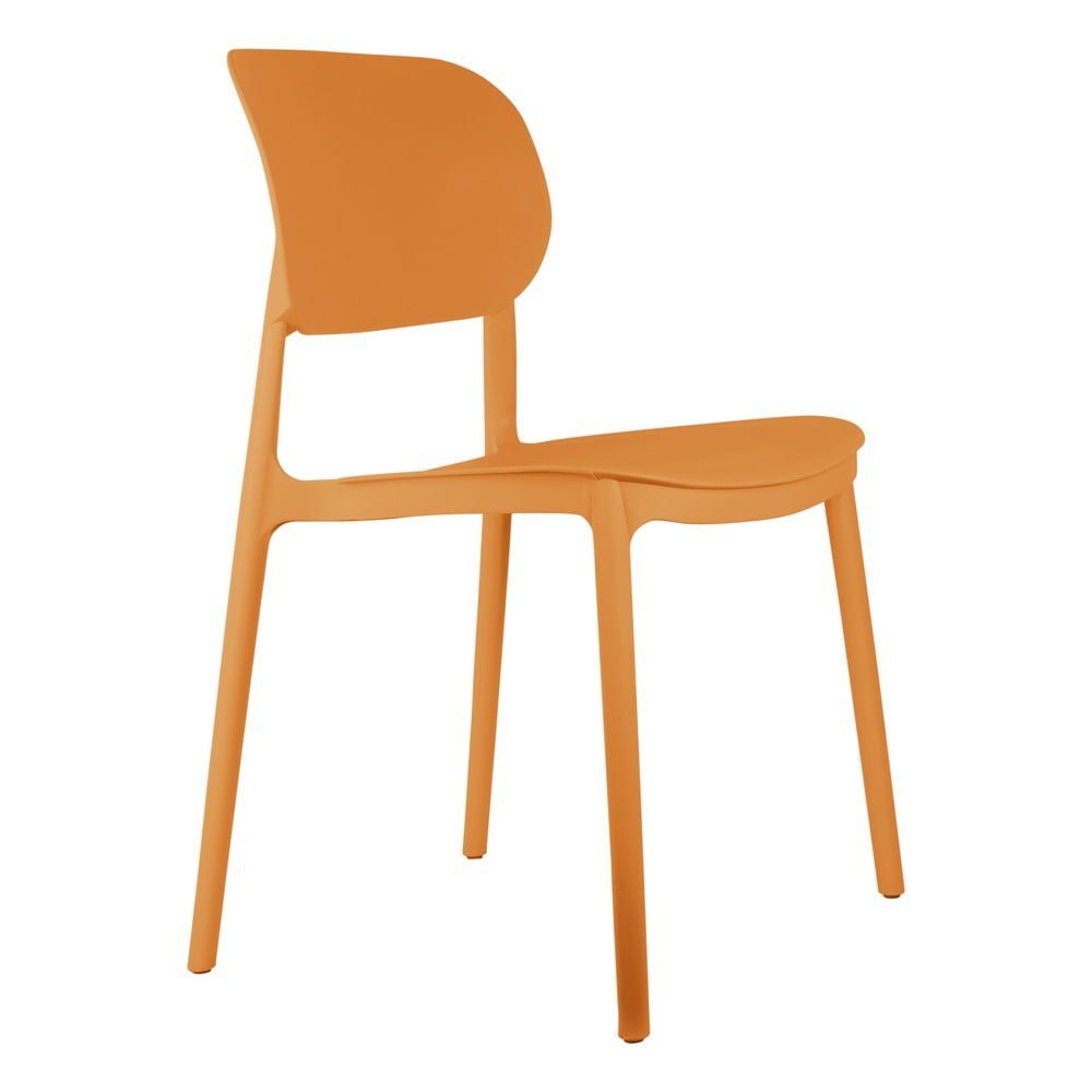 Okrově žluté plastové jídelní židle v sadě 4 ks Cheer – Leitmotiv