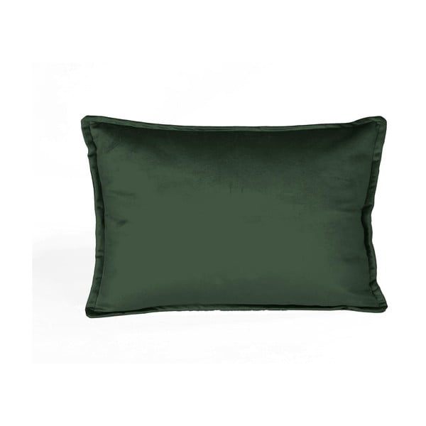 Tmavě zelený sametový polštář Velvet Atelier Dark, 50 x 35 cm