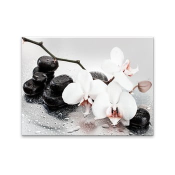 Tablou din sticlă styler pastel orchids, 100 x 70 cm