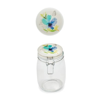 Borcan din sticlă cu capac din ceramică cooksmart chatsworth floral, 1 l