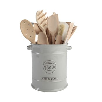 Recipient pentru ustensile bucătărie din ceramică t&g woodware pride of place, gri