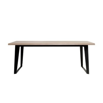 Masă cu blat din lemn de stejar alb unique furniture novara