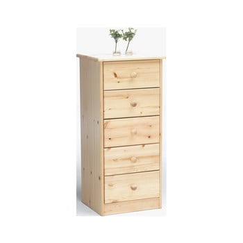 Comodă cu 5 sertare în decor natural steens mario, înălțime 89,1 cm