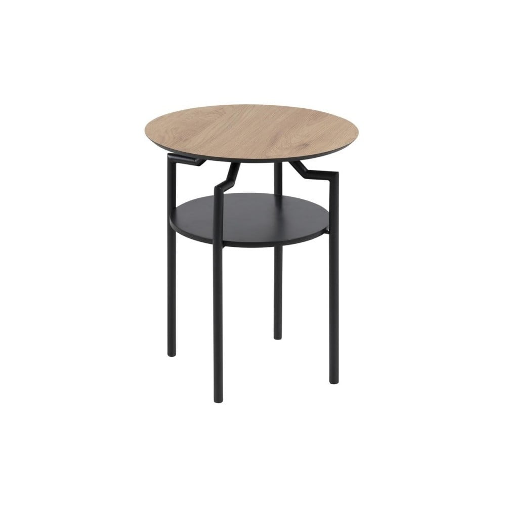 Černo-hnědý odkládací stolek Actona Goldington, ⌀ 45 cm