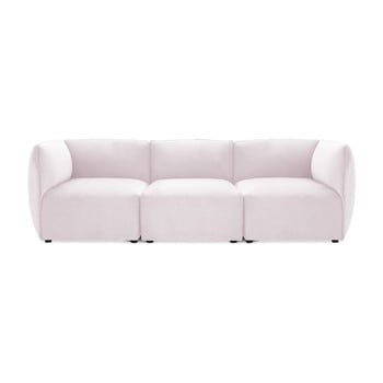 Canapea modulară cu 3 locuri vivonita velvet cube, mov deschis