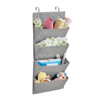 Organizator suspendat cu 4 buzunare idesign chevron, gri