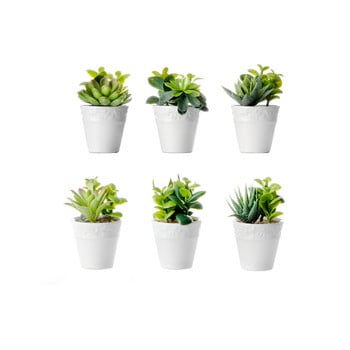 Set 6 flori artificiale cu ghiveci unimasa