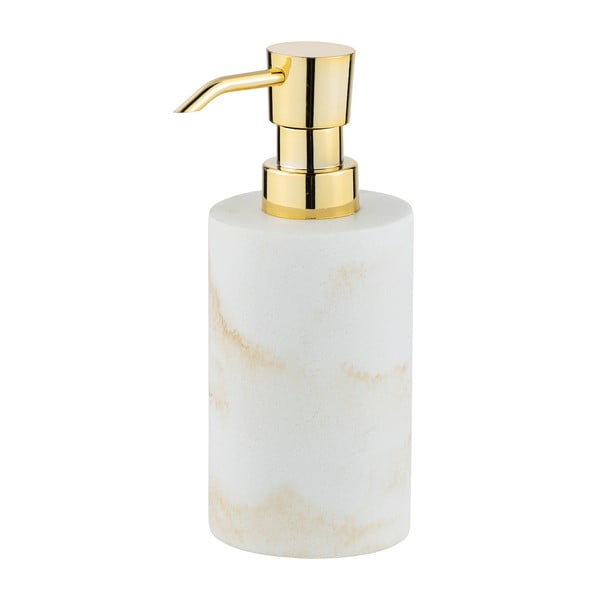 Bílý dávkovač mýdla s detailem ve zlaté barvě Wenko Odos, 290 ml