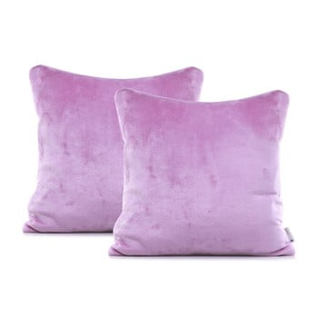 Set 2 fețe de pernă din bumbac decoking mic, 45 x 45 cm, lila