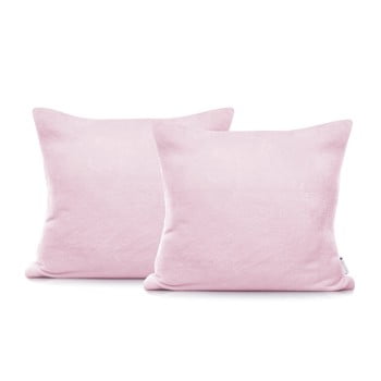 Set 2 fețe de pernă din bumbac decoking mic, 45 x 45 cm, roz