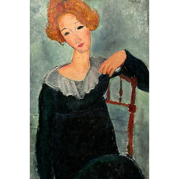 Reprodukce obrazu Amedeo Modigliani - Woman with Red Hair, 60 x 40 cm