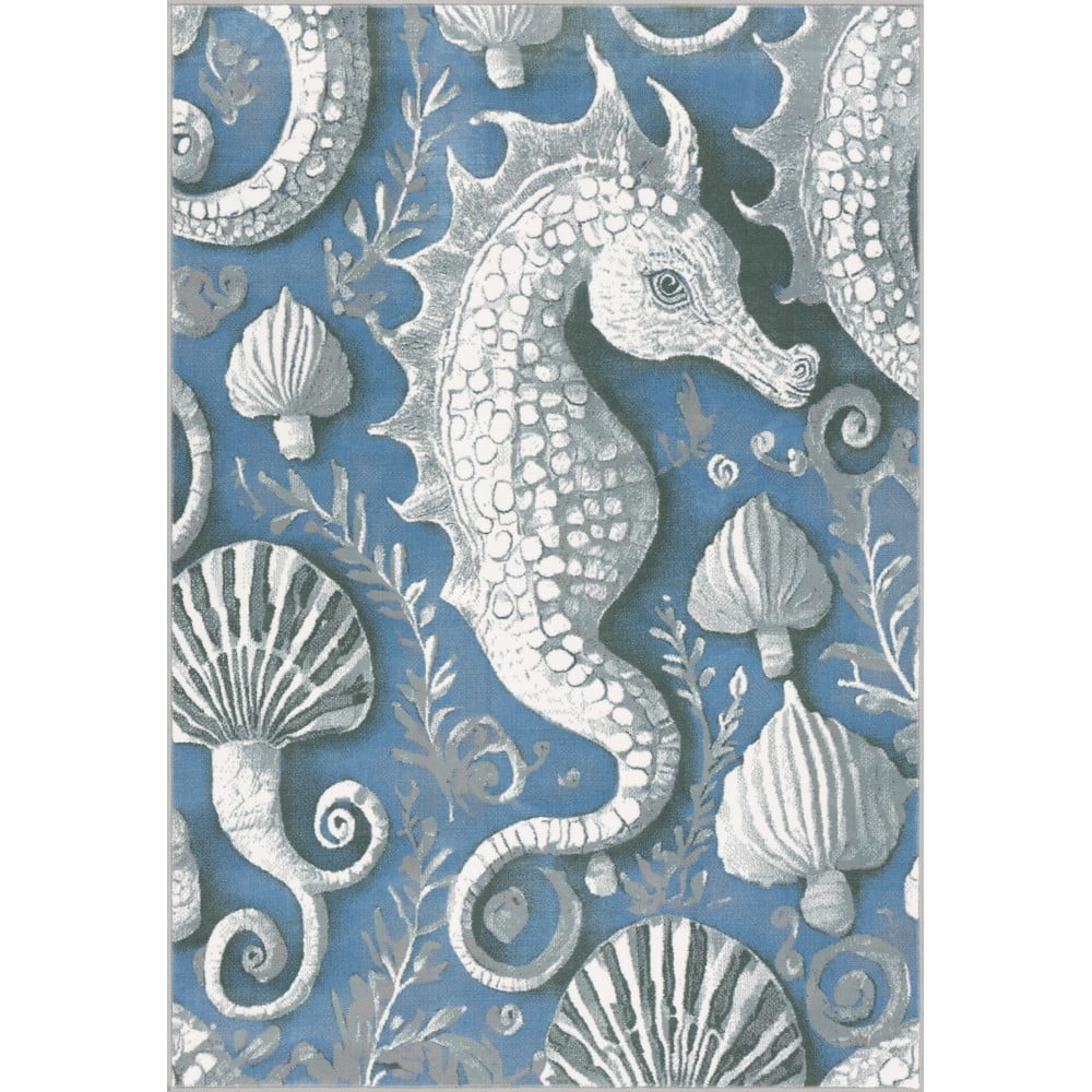 Modrý dětský koberec 133x190 cm Seahorse – FD