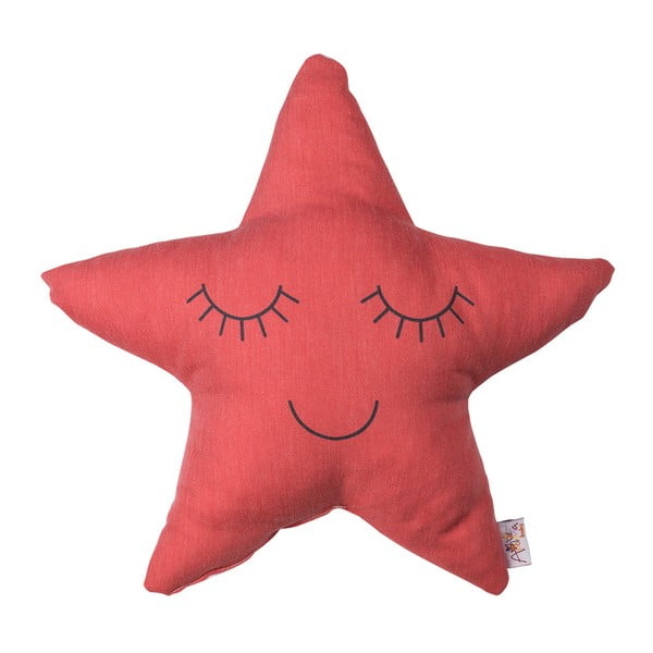 Červený dětský polštářek s příměsí bavlny Apolena Pillow Toy Star, 35 x 35 cm