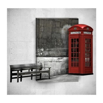 Tablou de perete 3d mosticx red telephone booth, 40 x 60 cm