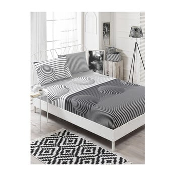 Set cearșaf elastic și 2 fețe de pernă garriso gris duro, 160 x 200 cm