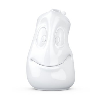 Ceainic din porțelan, zâmbet, 58products, alb