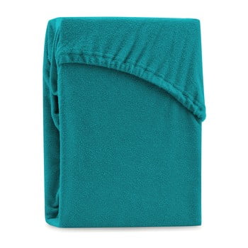 Cearșaf elastic pentru pat dublu ameliahome ruby turquoise, 220-240 x 220 cm, turcoaz