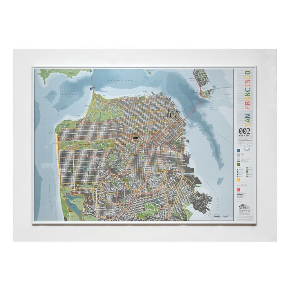 Mapa San Francisca The Future Mapping Company Street Map, 100 x 70 cm
