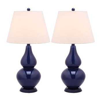 Set 2 lămpi de masă safavieh kara, albastru