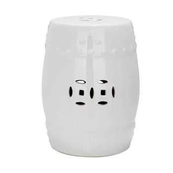 Măsuță din ceramică adecvată pentru exterior safavieh mali, ø 33 cm, alb
