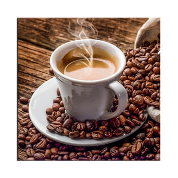 Tablou din sticlă styler coffe, 20 x 20 cm