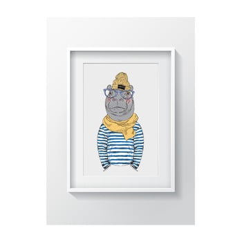 Tablou tablo center hippo, 24 x 29 cm