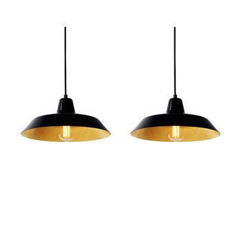 Lustră cu 2 brațe bulb attack cinco, ⌀ 85 cm, negru - auriu