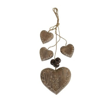 Decorațiune suspendată Antic Line Wood Garland Hearts