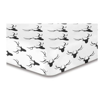 Cearşaf cu elastic decoking hypnosis dear, 220 x 240 cm, alb - negru
