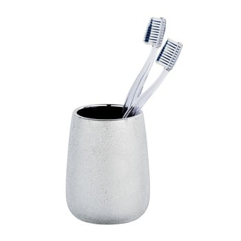 Recipient din ceramică pentru periuțele de dinți wenko glimma, argintiu