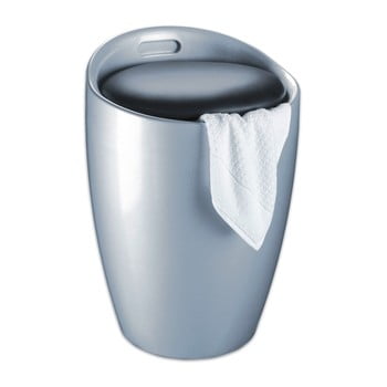 Coș de rufe /taburet wenko candy, 20 l, argintiu