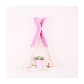Raft de perete din lemn north carolina scandinavian home decors teepee l, roz