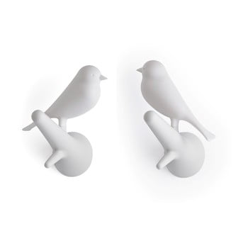 Set 2 cuiere de perete qualy&co sparrow, alb cuiere