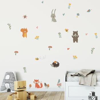 Set autocolante pentru perete ambiance funny scandinavian animals