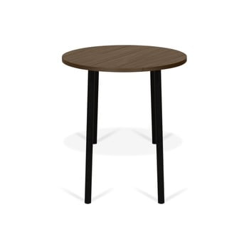 Masă de cafea în decor de lemn de nuc cu picioare negre temahome ply, lățime 50 cm