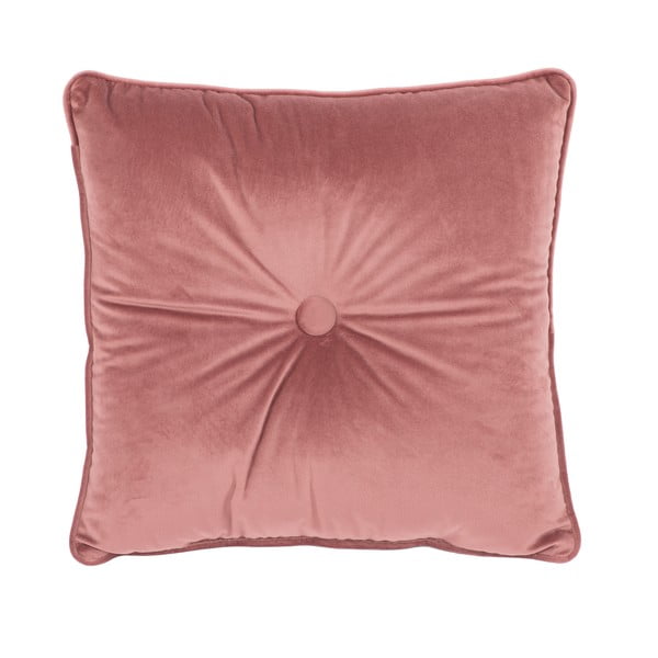 Růžový polštář Tiseco Home Studio Velvet Button, 45 x 45 cm