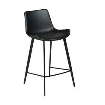 Scaun de bar din piele dan-form denmark hype, negru