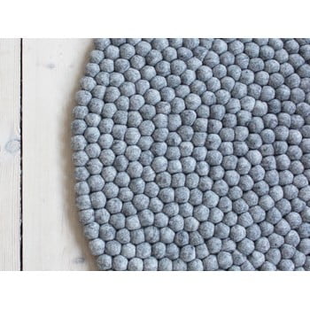 Covor cu bile din lână wooldot ball rugs, ⌀ 120 cm, gri oțel