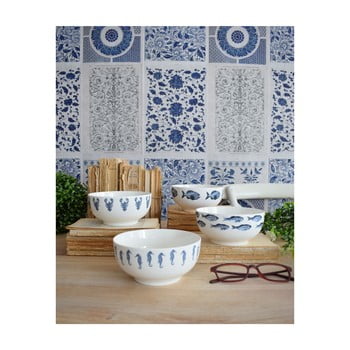 Set 8 boluri orchidea milano coastal, 200 ml, albastru - alb