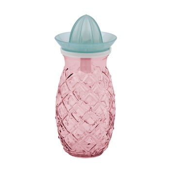 Sticlă cu storcător pentru fructe ego dekor ananas, 0,7 l, roz