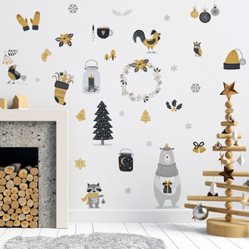 Autocolant crăciun ambiance scandinavian animals