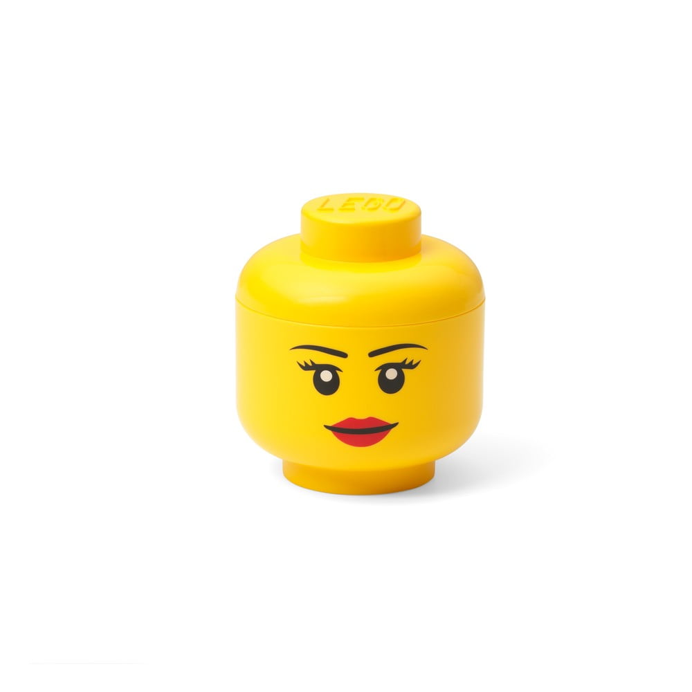 Žlutý úložný box LEGO® Girl, ø 10,6 cm