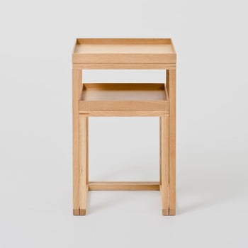 Set 2 măsuțe auxiliare din lemn wireworks oak natural