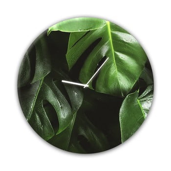 Ceas de perete styler glassclock monstera, ⌀ 30 cm